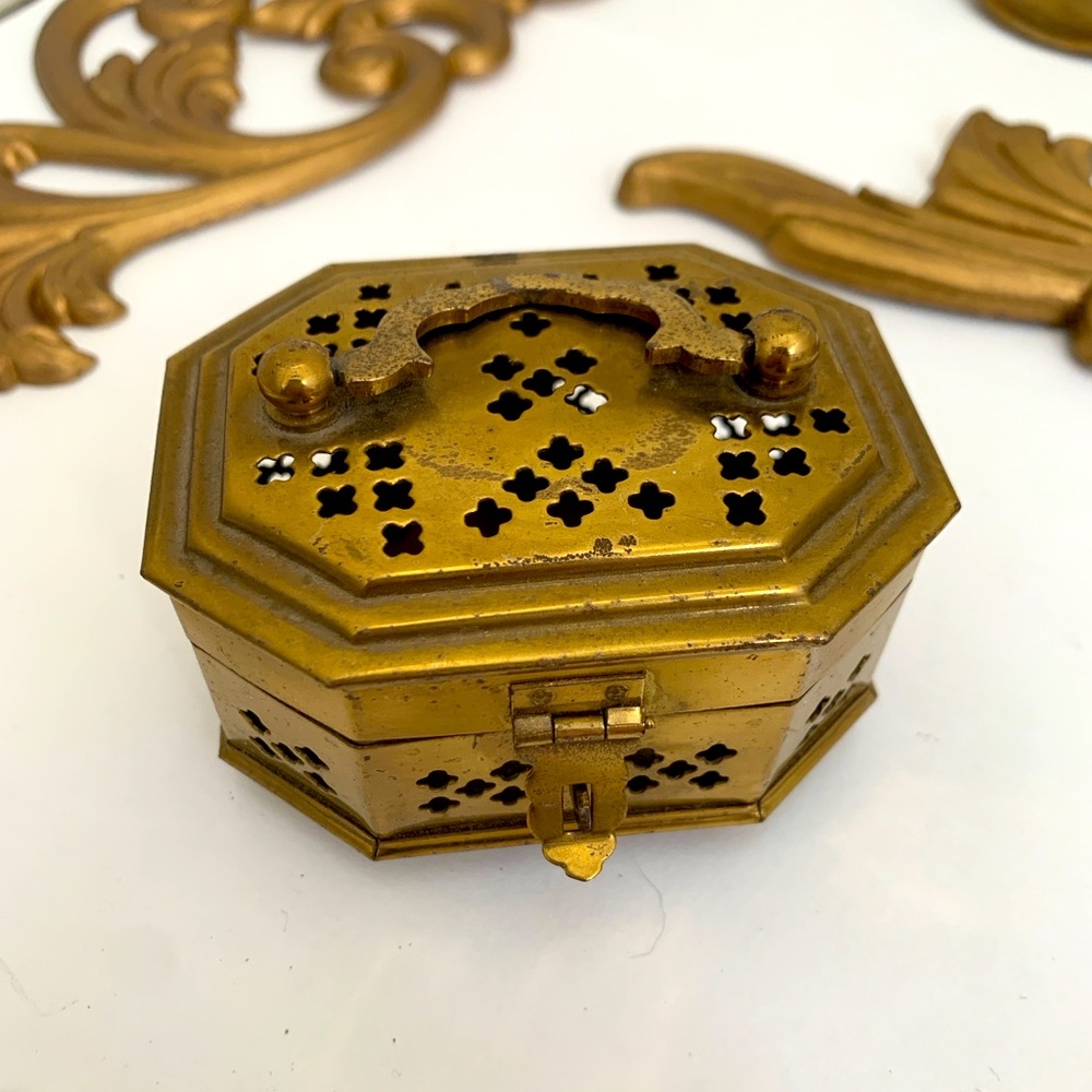 Small Brass Cricket Box Brass Vintage Trinket Box made in Japan